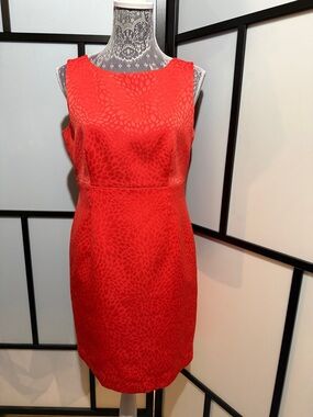 Kasper Red Textured Sleeveless Sheath Dress